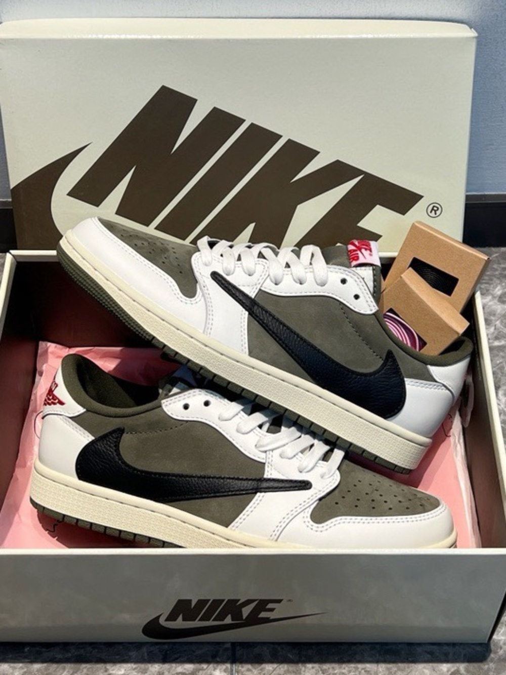 Travis Scott x Air Jordan 1 Low OG Reverse Olive Sneakers